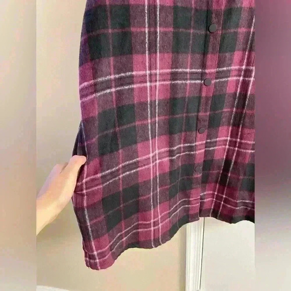 Eddie‎ Bauer brandywine plaid flannel shacket boyfriend fit XL NWT $119 - Picture 6 of 12